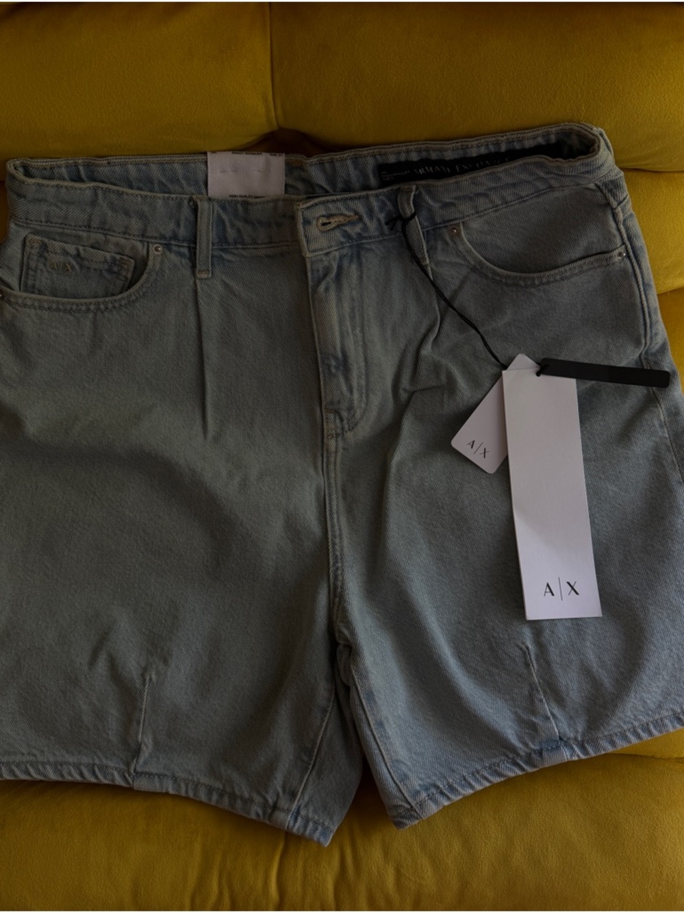 Armani Exchange Light Blue Women's Denim Bermuda Shorts